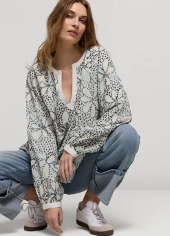 Fashion Summum Hand-Embroidered Blouse Creme