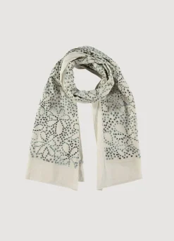 Clearance Summum Hand-Embroidered Scarf Creme