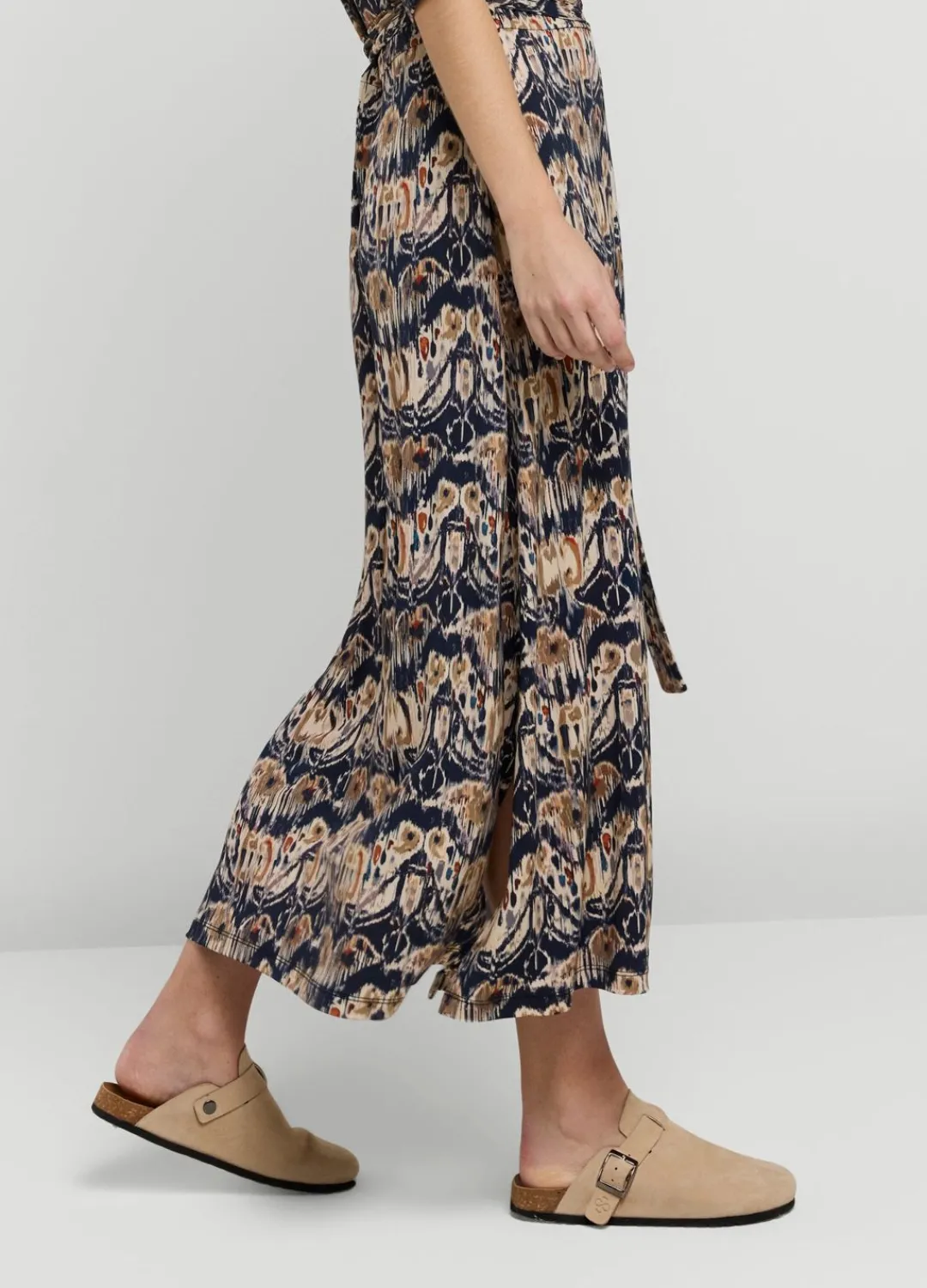 Outlet Summum Ikat Print Dress With Polo Collar Blue