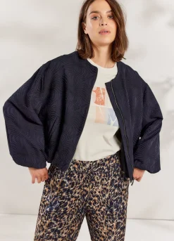Clearance Summum Jacquard Bomber Jacket Blue