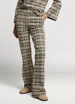 Sale Summum Jacquard Flared Pants Brown