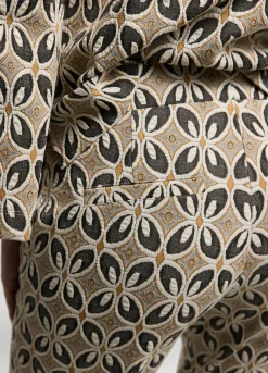 Sale Summum Jacquard Flared Pants Brown