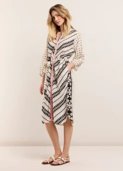 Fashion Summum Jaquard Tunic Dress Creme