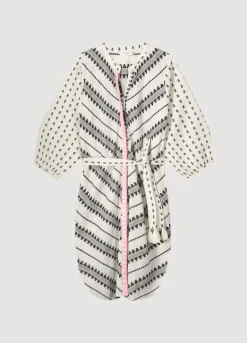Fashion Summum Jaquard Tunic Dress Creme