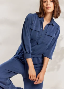 Discount Summum Jersey Jumpsuit Blue