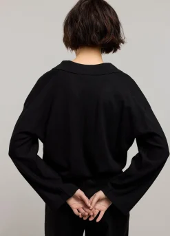 Outlet Summum Jumper With Polo Collar Black