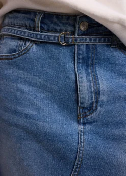 Fashion Summum Long Denim Skirt Blue