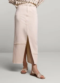 Best Summum Long Denim Skirt Creme