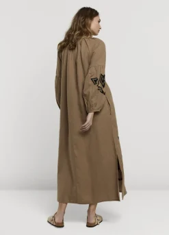 Outlet Summum Long Dress With Embroidery Grey