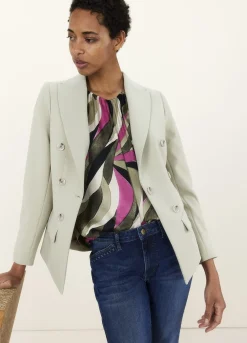 Fashion Summum Long Fitted Blazer Green
