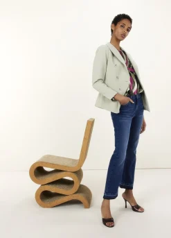 Fashion Summum Long Fitted Blazer Green