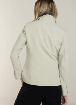 Fashion Summum Long Fitted Blazer Green