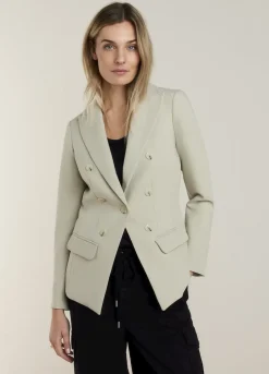 Fashion Summum Long Fitted Blazer Green