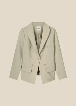 Fashion Summum Long Fitted Blazer Green