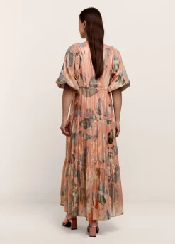 Hot Summum Long, Shimmery Tiered Dress Multicolor