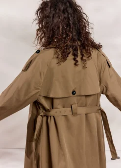 Outlet Summum Long Trench Coat Grey