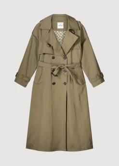 Outlet Summum Long Trench Coat Grey