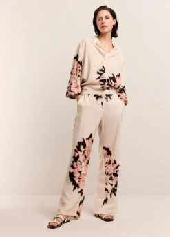 Online Summum Long Trousers With Print Creme