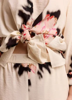 Online Summum Long Trousers With Print Creme