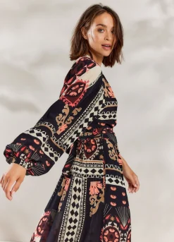 Clearance Summum Long Wrap Dress Black