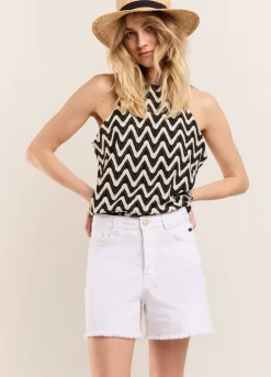 Clearance Summum Off Denim Shorts White