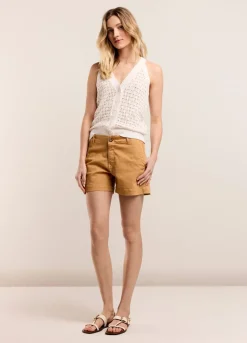 New Summum Open-Knit Halter Top White