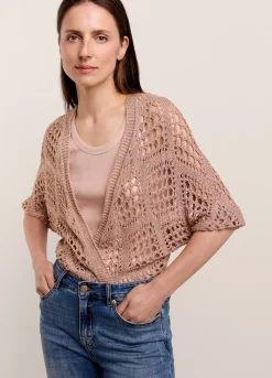 Sale Summum Open-Work Shimmery Cardigan Pink