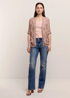 Sale Summum Open-Work Shimmery Cardigan Pink