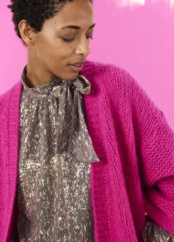 Outlet Summum Oversized Open Cardigan Pink
