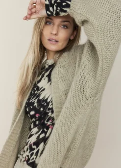 Clearance Summum Oversized Open Cardigan Green