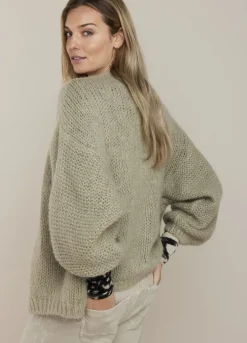 Clearance Summum Oversized Open Cardigan Green