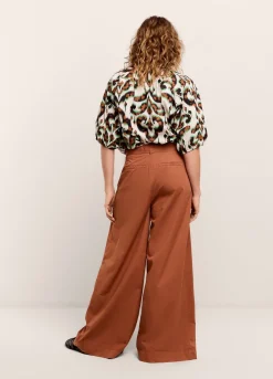 New Summum Palazzo Trousers With Belt Brown