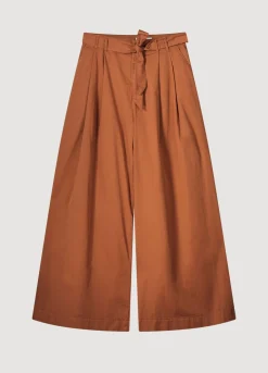 New Summum Palazzo Trousers With Belt Brown