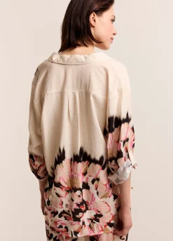 Outlet Summum Relaxed Blouse With Print Creme