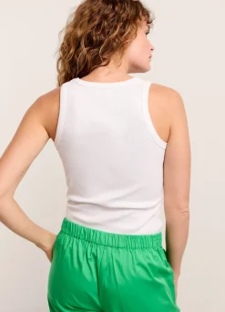 Sale Summum Ribbed Tank Top White