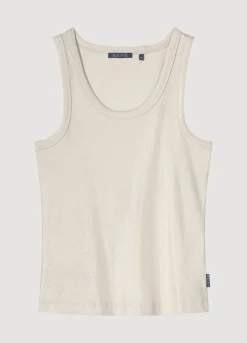 Fashion Summum Ribbed Tank Top Creme