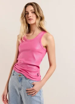 Clearance Summum Ribbed Tank Top Pink
