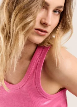 Clearance Summum Ribbed Tank Top Pink