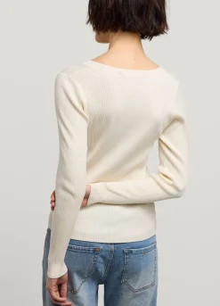 Clearance Summum Rib-Knitted Jumper Creme