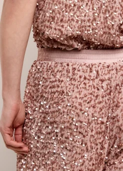Discount Summum Sequin-Fabric Long Trousers Pink
