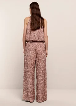 Discount Summum Sequin-Fabric Long Trousers Pink