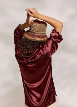 Clearance Summum Shimmery Blouse Red