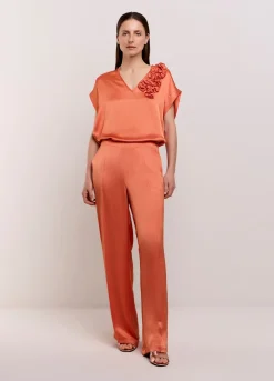 Outlet Summum Shimmery Long Trousers Orange