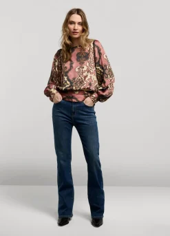 Sale Summum Shimmery, Smocked Top Pink