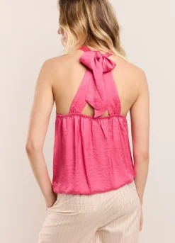 Discount Summum Shiny Halter Singlet Pink