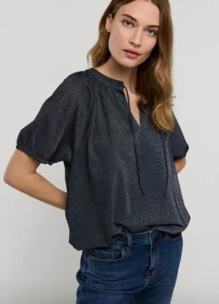 Clearance Summum Shiny Lurex Top Blue