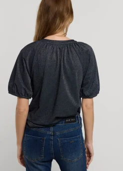 Clearance Summum Shiny Lurex Top Blue