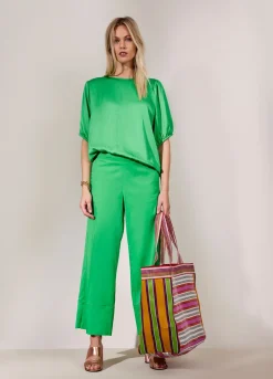 Online Summum Shiny Reversible Top Green