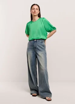 Online Summum Shiny Reversible Top Green