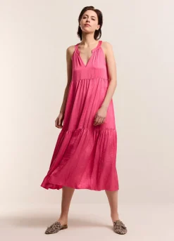 Outlet Summum Shiny Striped Dress Pink